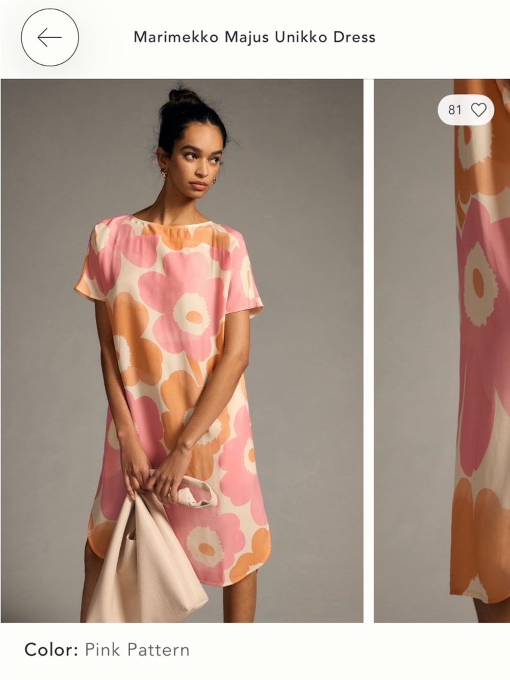 Marimekko Majus Unikko Dress- Orange, pink, white